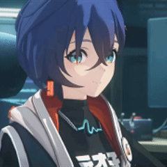 A Close Up Of A Blue Haired Anime Girl Wearing A Black Shirt GIF
