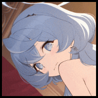 A Close Up Of A Blue Haired Anime Girl With Blue Eyes GIF