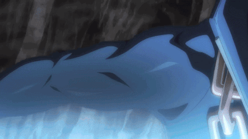 a close up of a blue object with a few lines