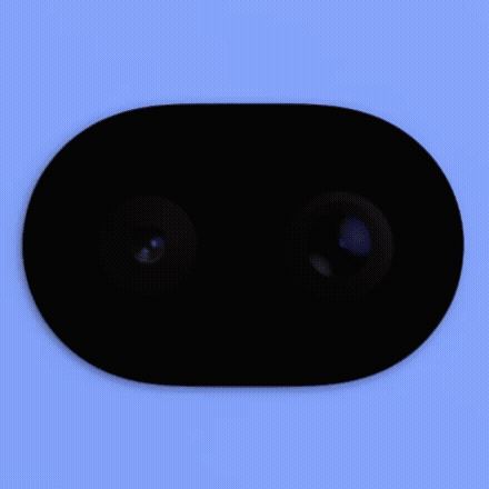 A Close Up Of A Blue Phone With A Black Camera GIF