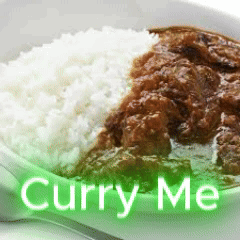 A Close Up Of A Bowl Of Rice And Curry With The Words Curry Me Above It GIF