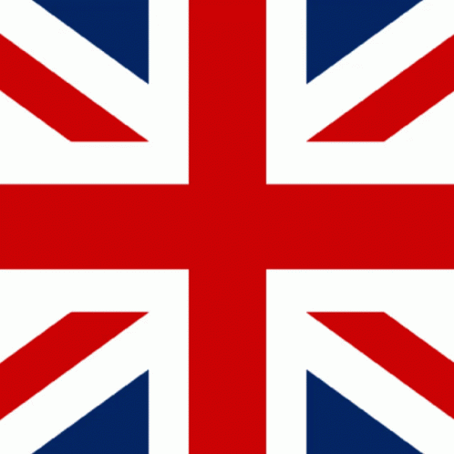 A Close Up Of A British Flag With Red White And Blue GIF