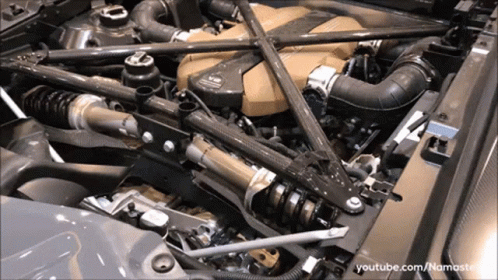 A Close Up Of A Car Engine With Youtube.com/namaste In The Lower Right Corner GIF