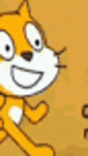A Close Up Of A Cartoon Cat With A Smile On Its Face . GIF