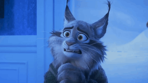 A Close Up Of A Cartoon Cat With A Surprised Look On Its Face GIF