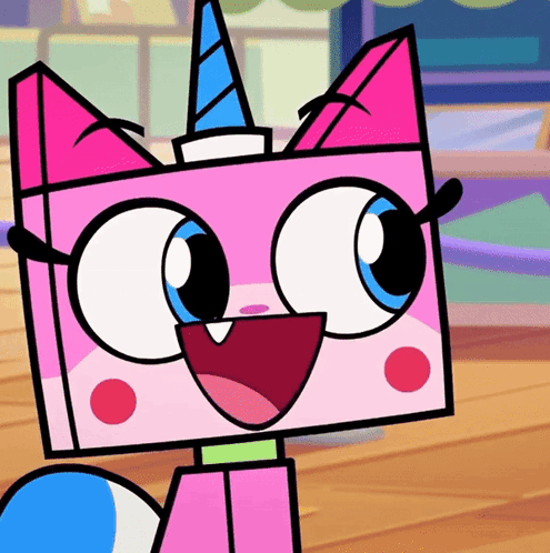 A Close Up Of A Cartoon Cat With A Unicorn Horn GIF