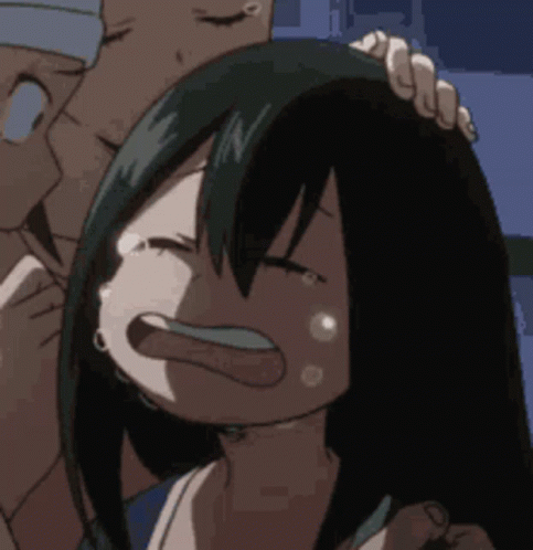 A Close Up Of A Cartoon Character Crying With Tears Coming Out Of Her Eyes . GIF