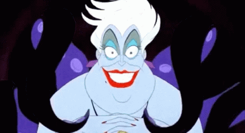 A Close Up Of A Cartoon Character From The Little Mermaid With A Red Lip . GIF
