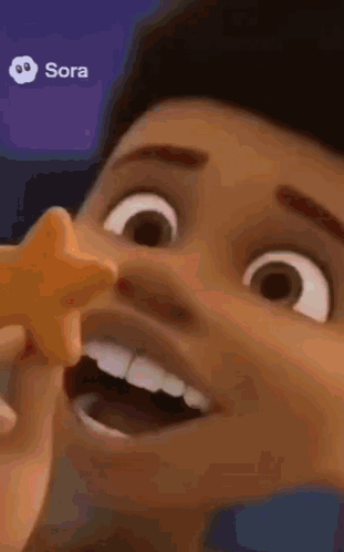 Cartoon Character Holding Starfish In Mouth GIF
