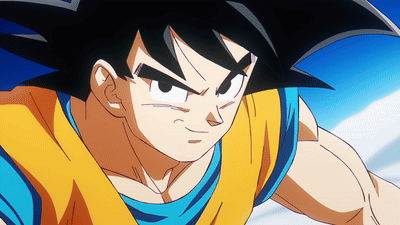 A Close Up Of A Cartoon Character In A Blue And Yellow Outfit GIF
