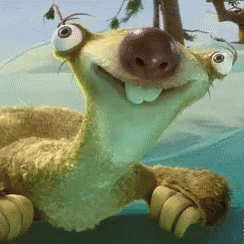 A Close Up Of A Cartoon Character Laying On The Ground GIF