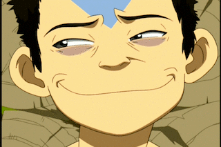 A Close Up Of A Cartoon Character Making A Funny Face With His Eyes Closed GIF