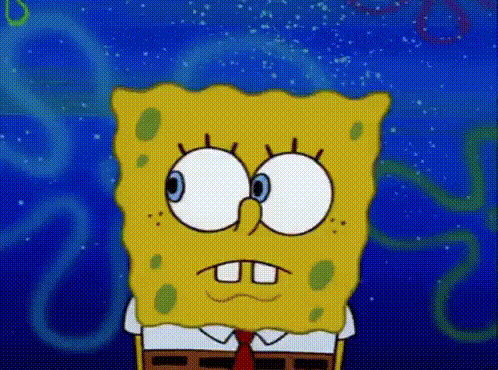 A Close Up Of A Cartoon Character Named Spongebob With Big Eyes GIF