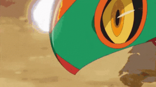 A Close Up Of A Cartoon Character 'S Eye With A Yellow Circle Around It GIF