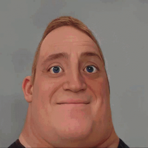 A Close Up Of A Cartoon Character 'S Face Against A Blue Background GIF