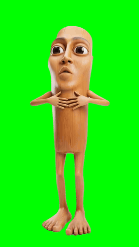 A Close Up Of A Cartoon Character 'S Face On A Green Background GIF