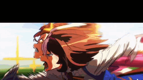 A Close Up Of A Cartoon Character 'S Face With A Bird Flying In The Background . GIF