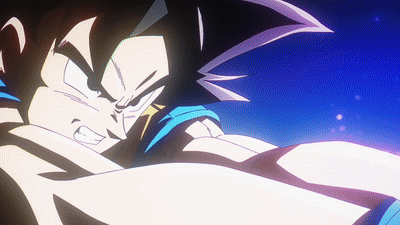 A Close Up Of A Cartoon Character 'S Face With A Blue Background GIF