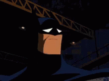 A Close Up Of A Cartoon Character 'S Face With A Crane In The Background GIF