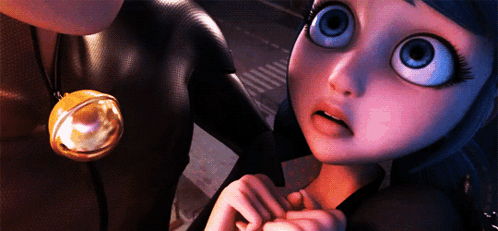 A Close Up Of A Cartoon Character 'S Face With A Necklace Around Her Neck GIF