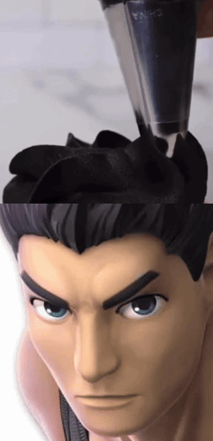 A Close Up Of A Cartoon Character 'S Face With A Piping Bag That Says China GIF