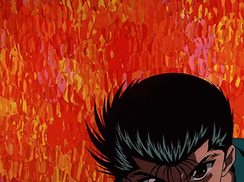 A Close Up Of A Cartoon Character 'S Face With A Red Background GIF