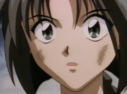 A Close Up Of A Cartoon Character 'S Face With A Scratch On Her Face GIF