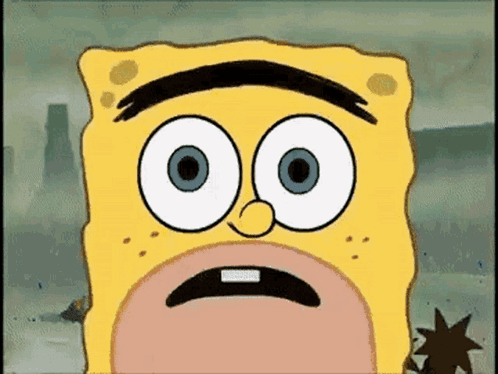 A Close Up Of A Cartoon Character 'S Face With A Surprised Expression GIF