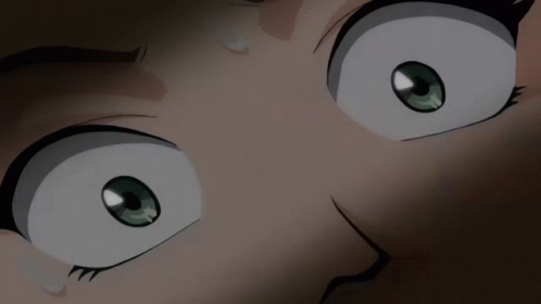 A Close Up Of A Cartoon Character 'S Face With A Surprised Look On Her Face GIF
