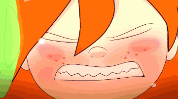 A Close Up Of A Cartoon Character 'S Face With A Tear Coming Out Of It GIF