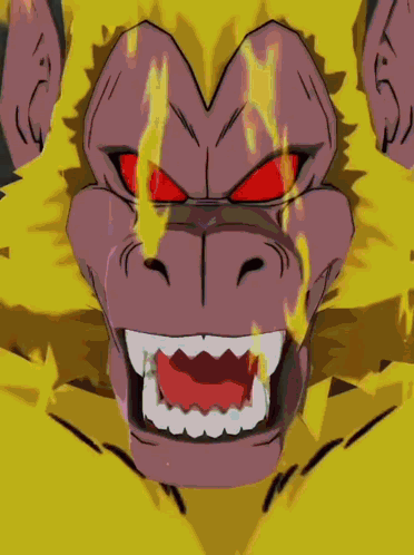 A Close Up Of A Cartoon Character 'S Face With A Yellow Background GIF