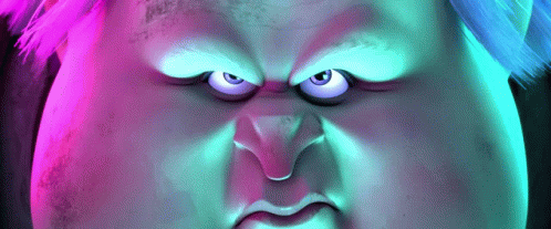 A Close Up Of A Cartoon Character 'S Face With An Angry Look On His Face GIF