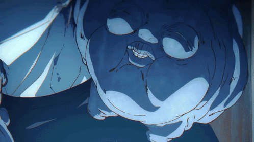 A Close Up Of A Cartoon Character 'S Face With Big Eyes GIF