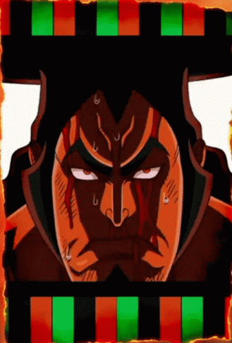 A Close Up Of A Cartoon Character 'S Face With Blood Coming Out Of It GIF