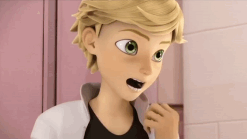A Close Up Of A Cartoon Character 'S Face With Green Eyes And Blonde Hair . GIF