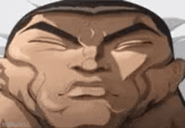 A Close Up Of A Cartoon Character 'S Face With His Eyes Closed And A Beard . GIF