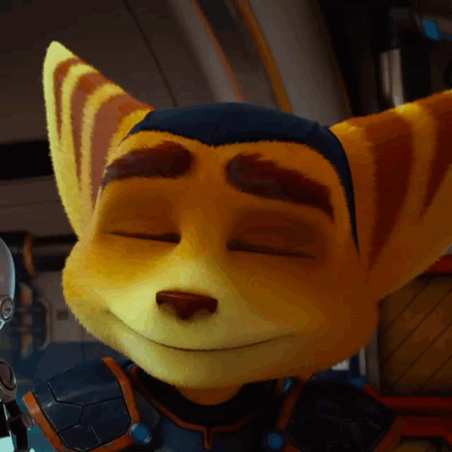 A Close Up Of A Cartoon Character 'S Face With Its Eyes Closed GIF