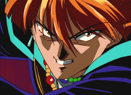 A Close Up Of A Cartoon Character 'S Face With Orange Hair GIF