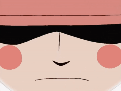 A Close Up Of A Cartoon Character 'S Face With Pink Circles On His Cheeks GIF