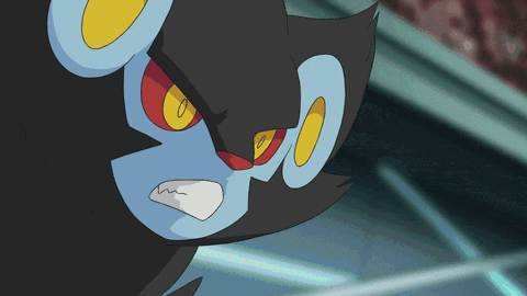 A Close Up Of A Cartoon Character 'S Face With Red Eyes GIF