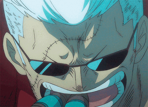 A Close Up Of A Cartoon Character 'S Face With Sunglasses GIF