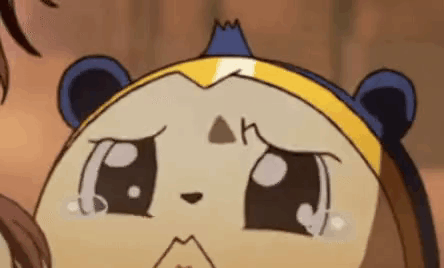 A Close Up Of A Cartoon Character 'S Face With Tears Coming Out Of It . GIF