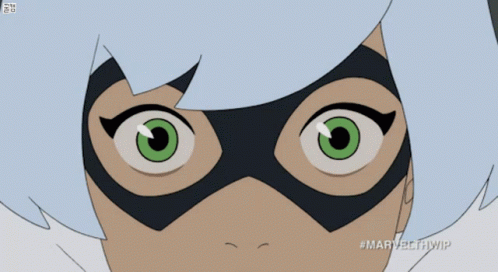 A Close Up Of A Cartoon Character 'S Face With The Hashtag #Marvel #Wip GIF