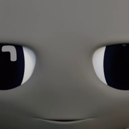 A Close Up Of A Cartoon Character 'S Face With The Letter L In The Eyes GIF