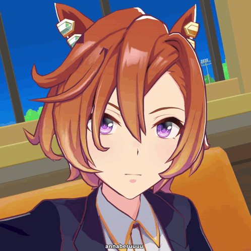A Close Up Of A Cartoon Character 'S Face With The Words Annaberuuuuu Below It GIF