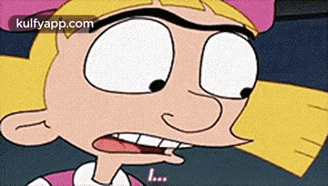 A Close Up Of A Cartoon Character 'S Face With The Words Kulfyapp.com On The Bottom GIF