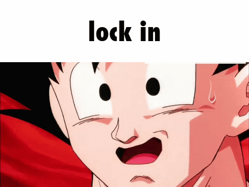A Close Up Of A Cartoon Character 'S Face With The Words Lock In Above It GIF