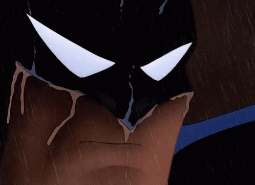 A Close Up Of A Cartoon Character 'S Face With Water Dripping From It GIF