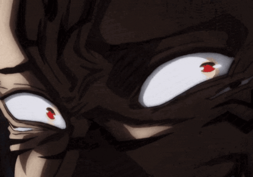 A Close Up Of A Cartoon Character 'S Face With White Eyes GIF