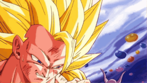 A Close Up Of A Cartoon Character 'S Face With Yellow Hair GIF